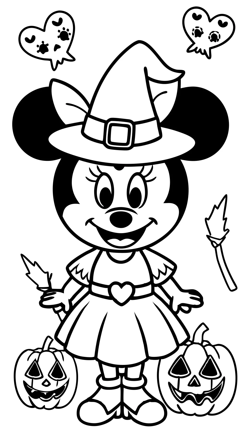 Páginas para colorear de Minnie Halloween